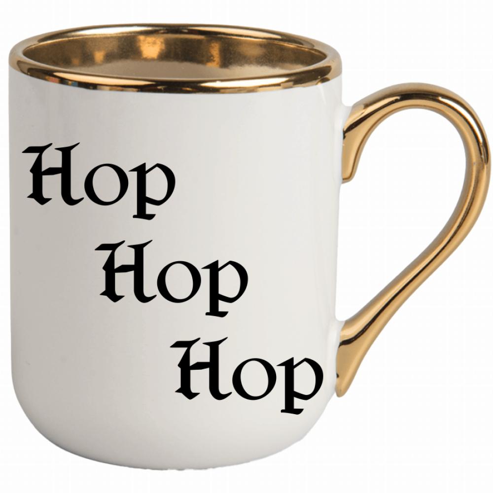 hop, hop, hop kubek elegant biały kolor złoty