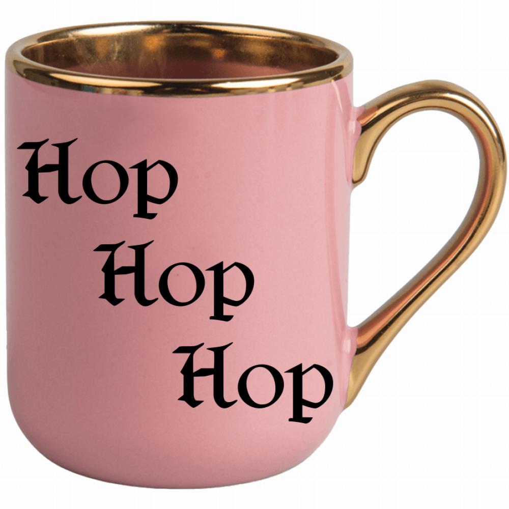 hop, hop, hop kubek elegant różowy kolor żółtyy