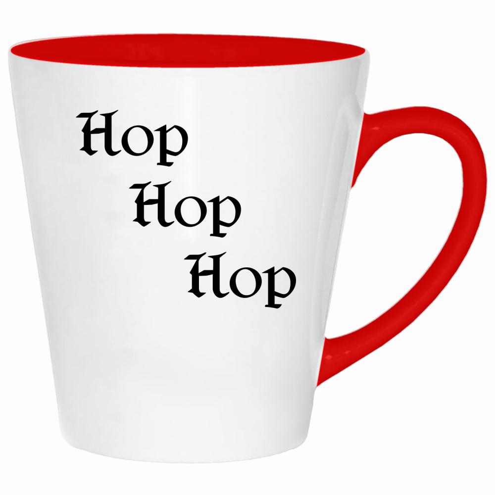 hop, hop, hop kubek latte kolor czerwony latte