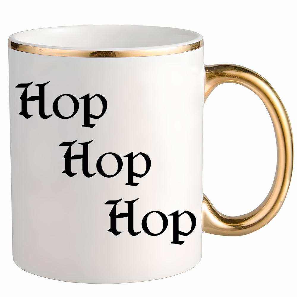 hop, hop, hop kubek ze złotym uchem i rantem