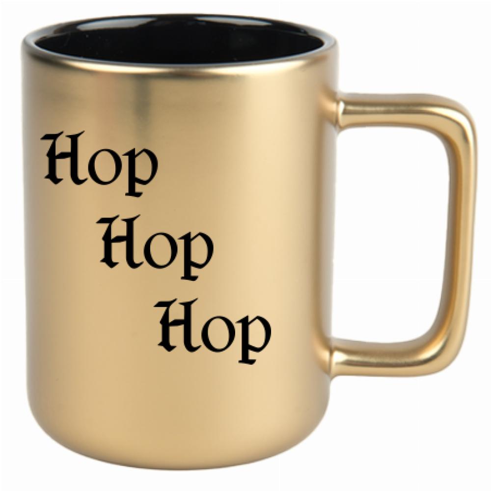 hop, hop, hop kubek złoty matowy kolor czerwony latte