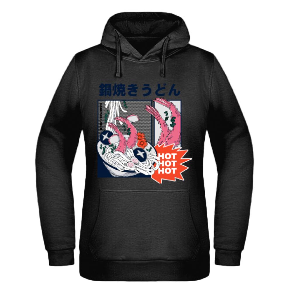 Hot Ramen bluza damska z kapturem kolor żółty