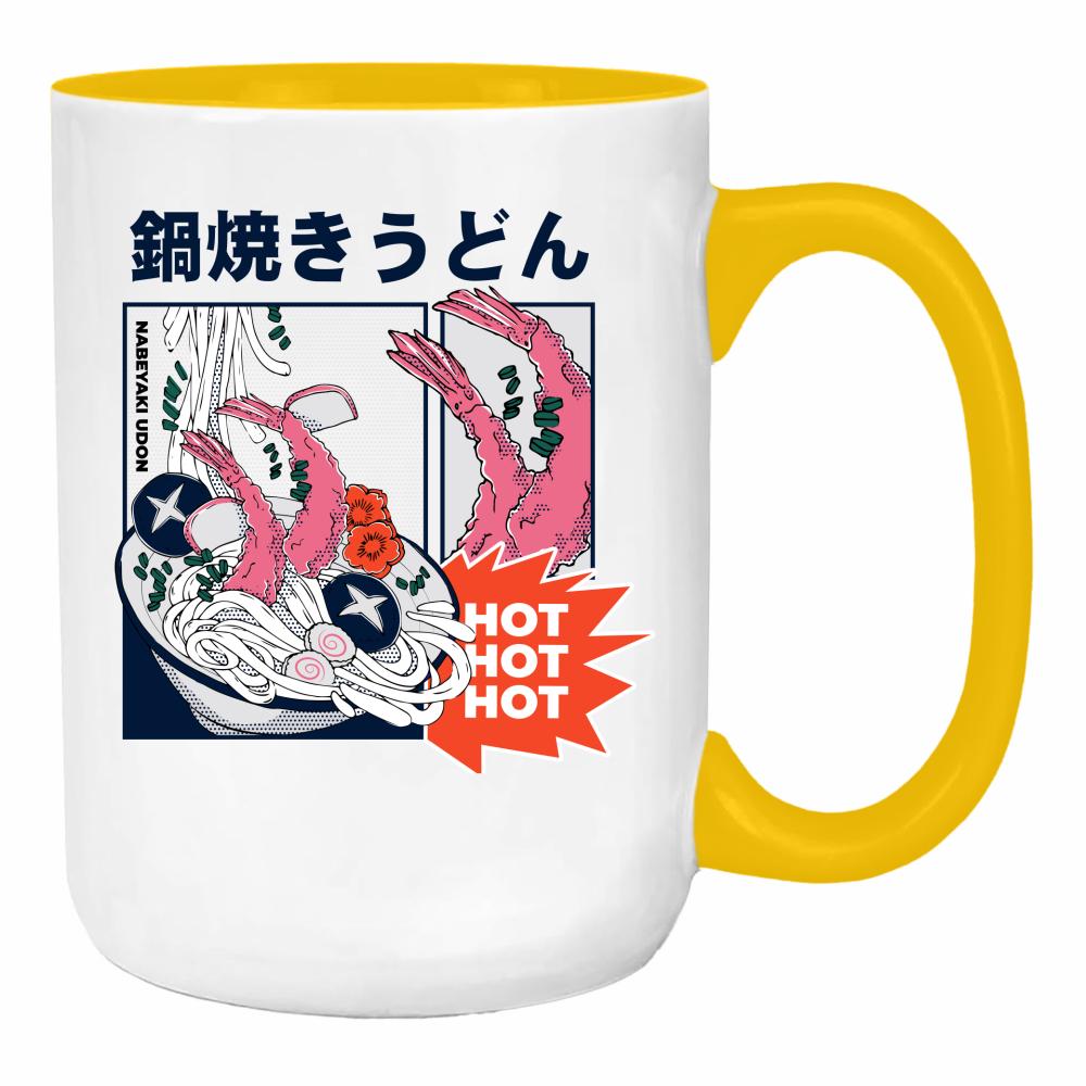 Hot Ramen duży kubek ucho kolor kolor żółty