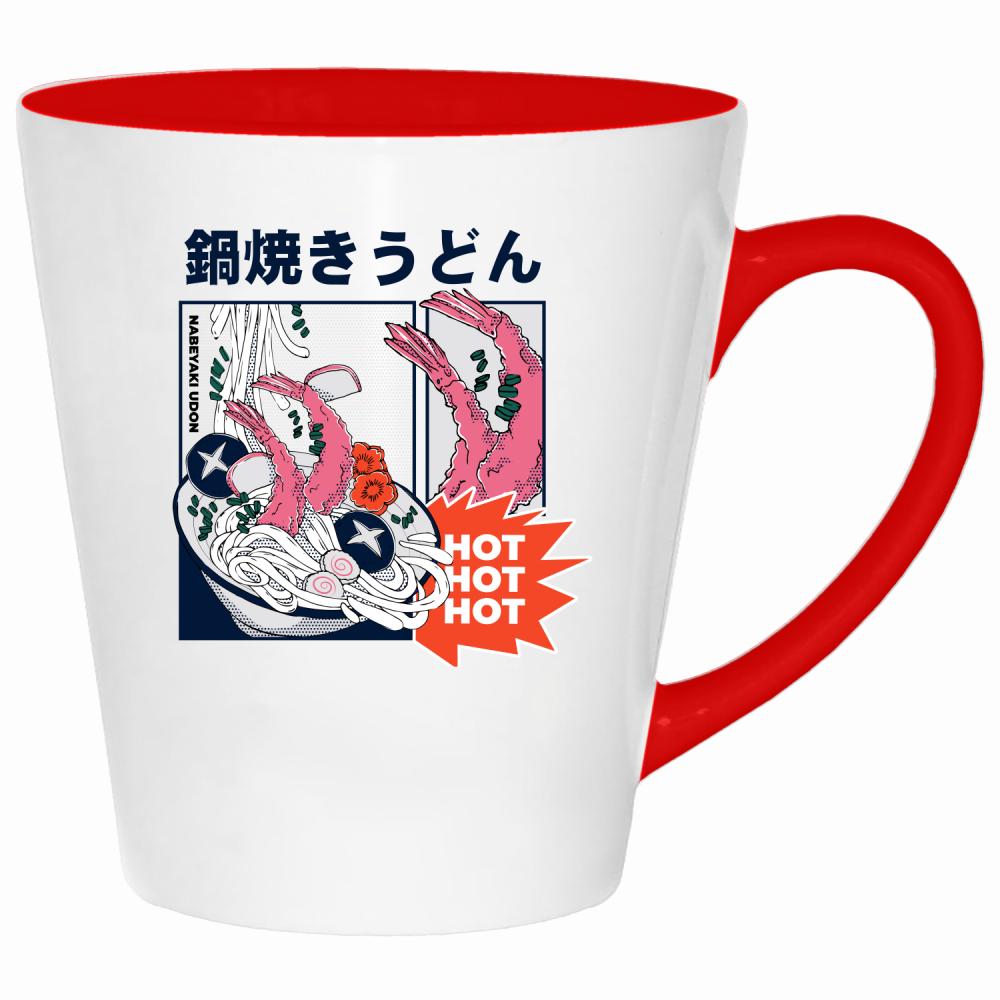 Hot Ramen kubek latte kolor czerwony latte