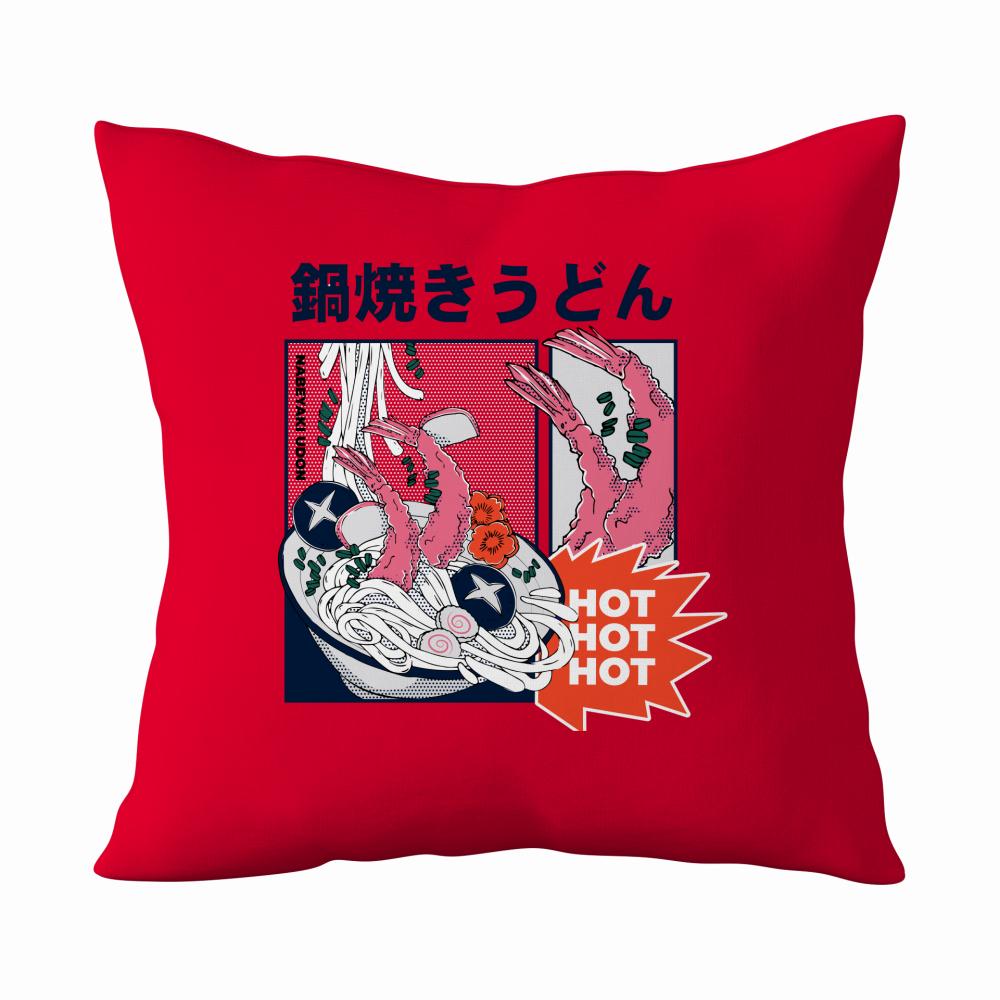 Hot Ramen poduszka kolor czerwony