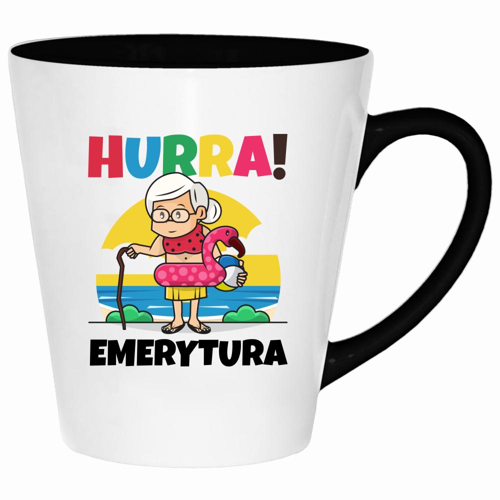 Hurra! Emerytura kubek latte kolor biały