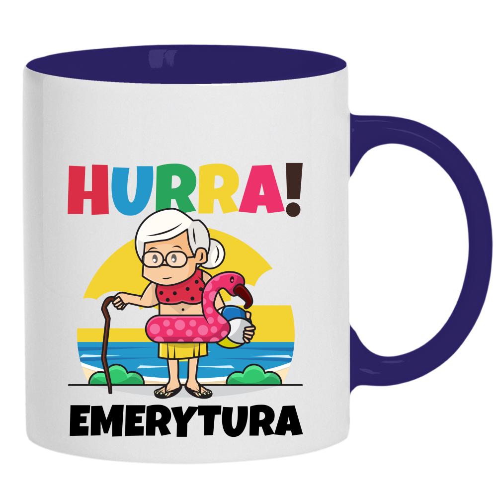 Hurra! Emerytura kubek ucho kolor kolor navy