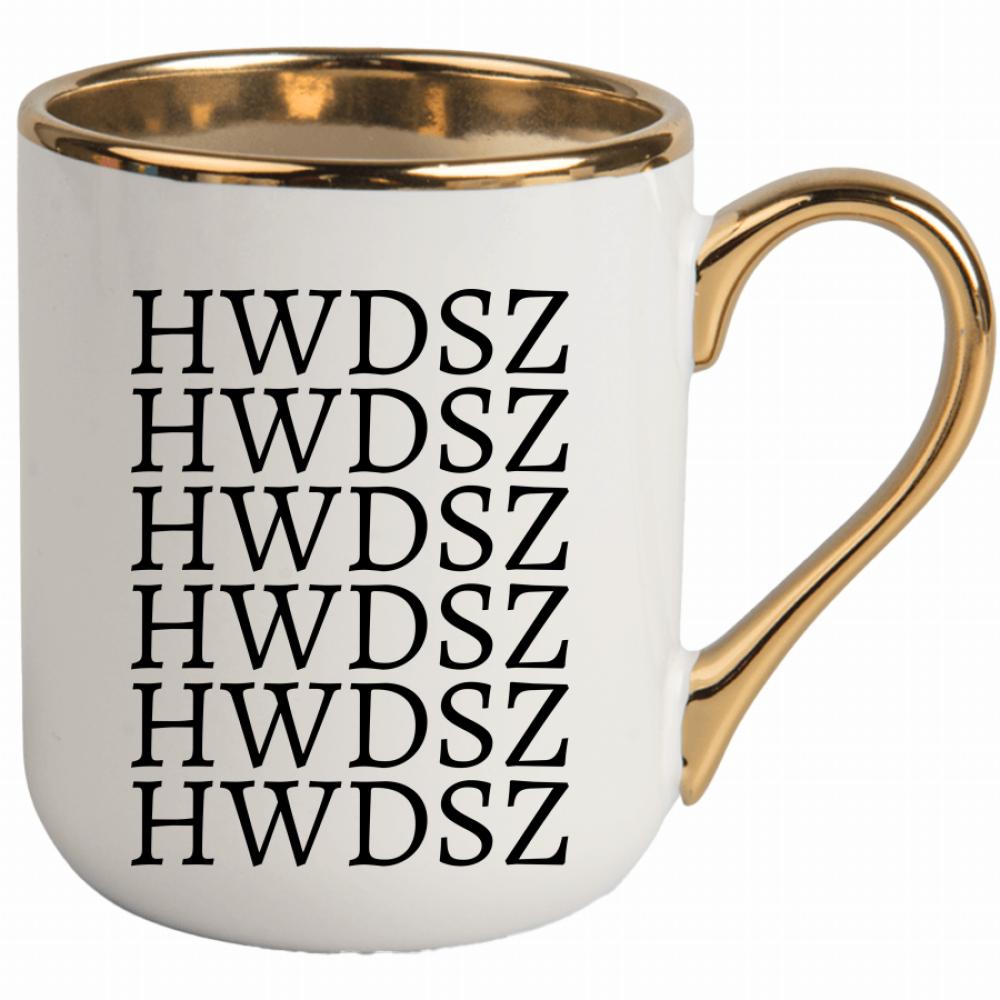 HWDSZ kubek elegant biały kolor żółtyy