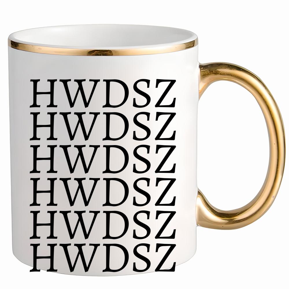 HWDSZ kubek ze złotym uchem i rantem