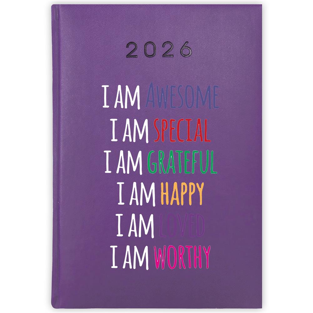 I am awesome special kalendarz książkowy a5 2026 kolor fioletowy