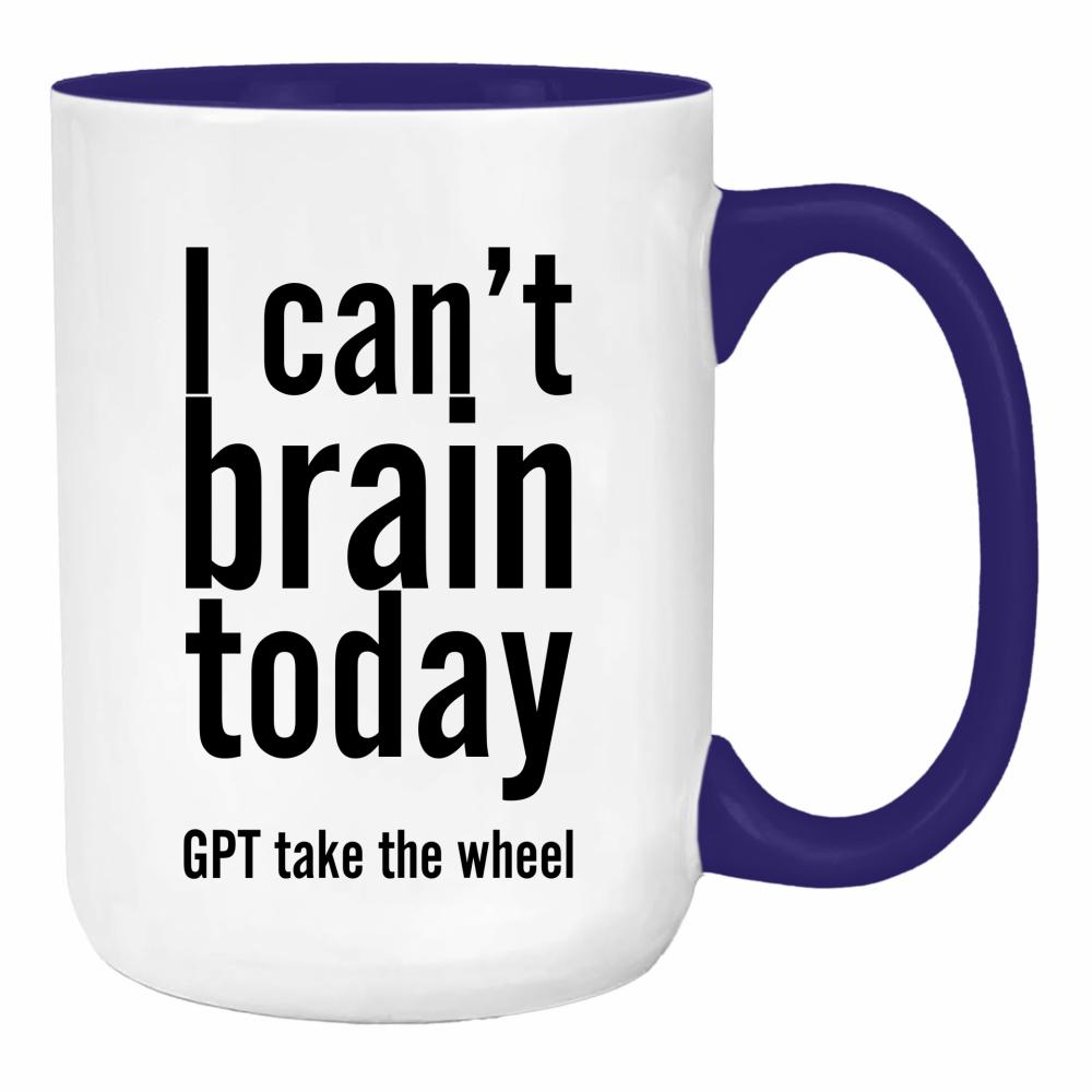 I can't brain today duży kubek ucho kolor kolor navy