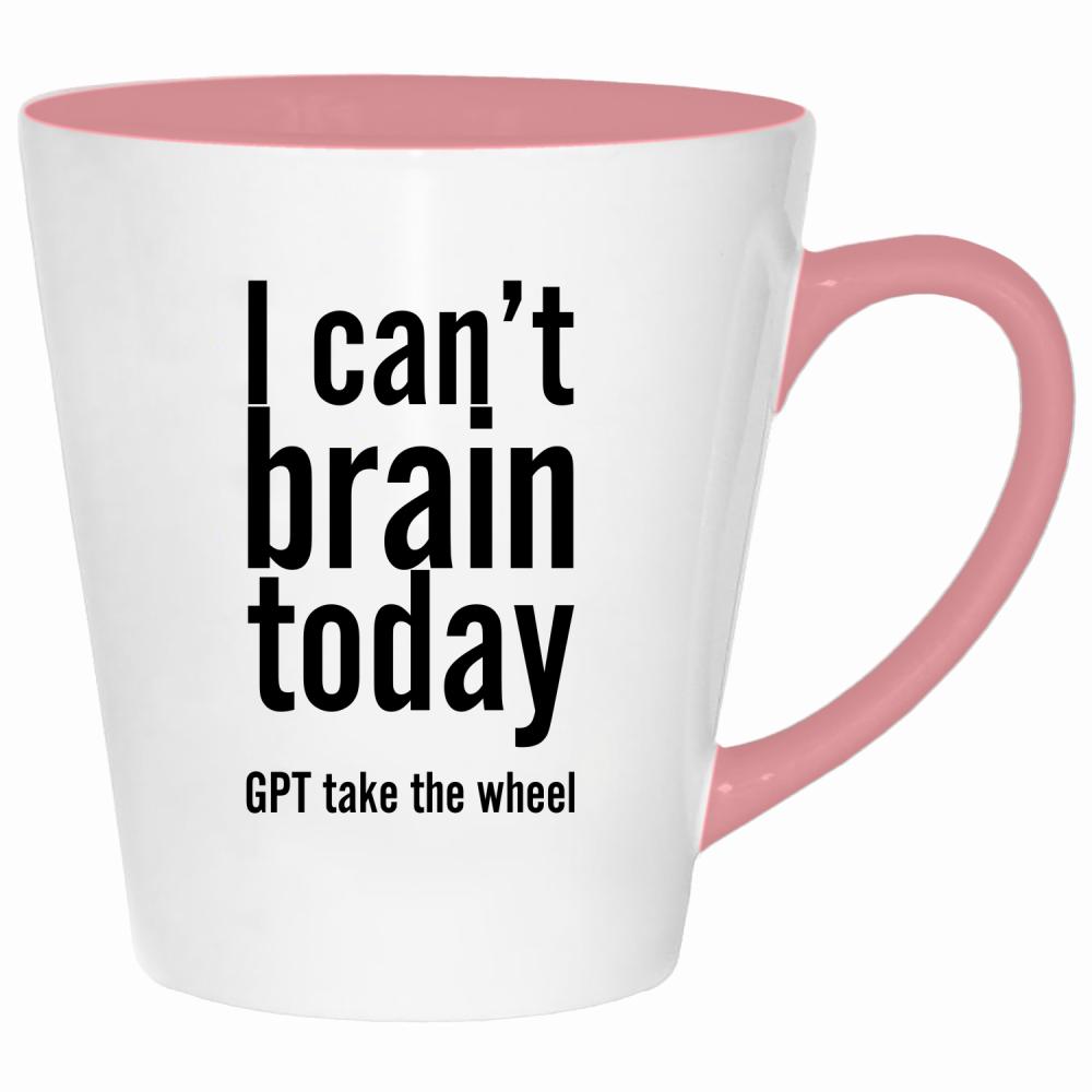 I can't brain today kubek latte kolor pink