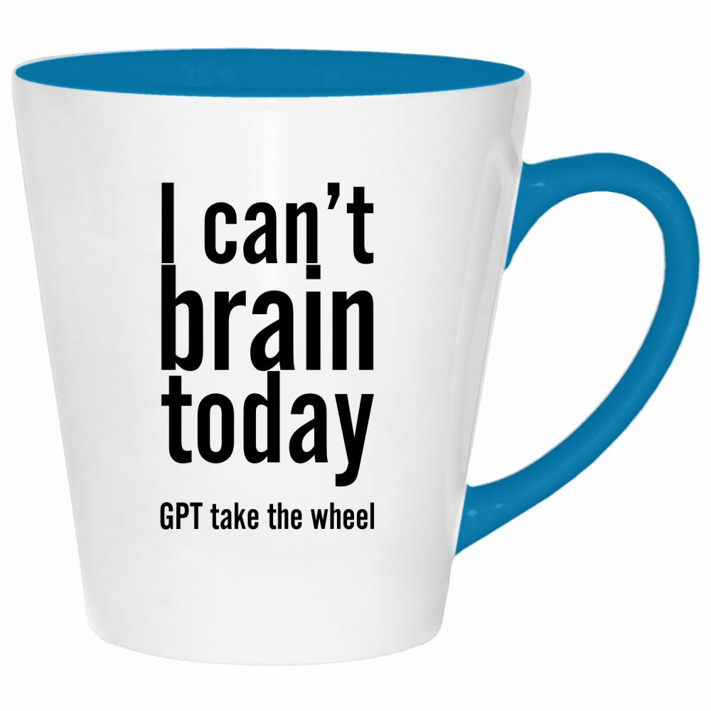 I can't brain today kubek latte kolor turkus