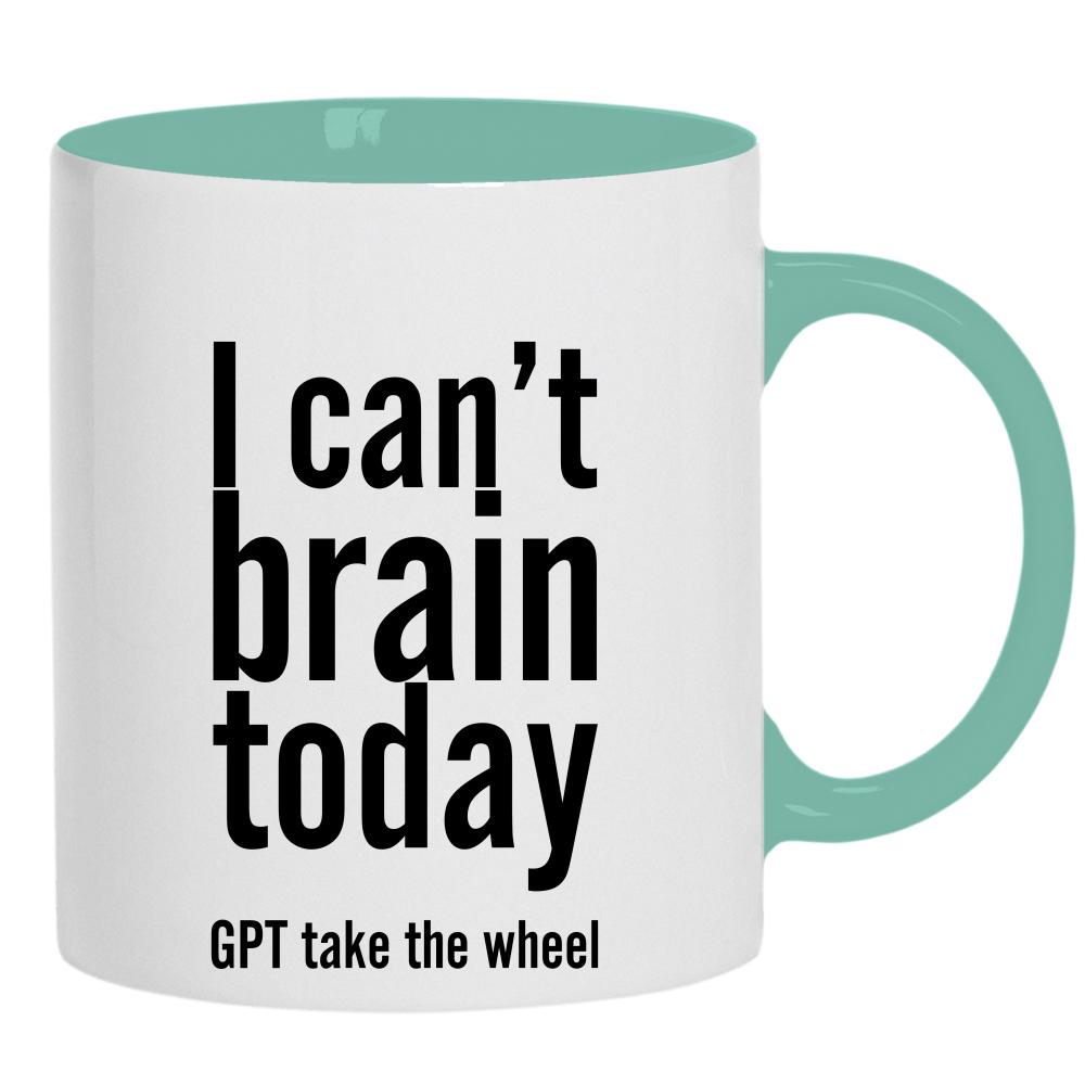 I can't brain today kubek ucho kolor kolor miętowo zielony