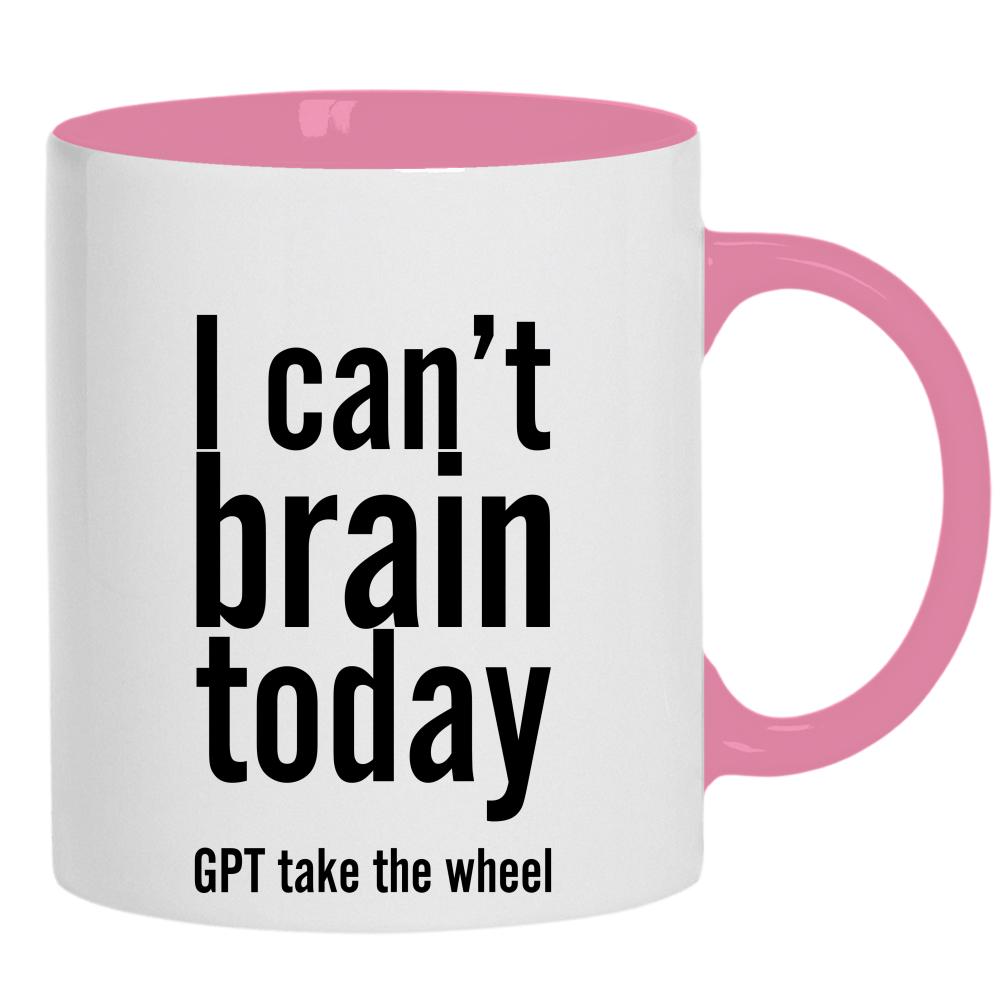 I can't brain today kubek ucho kolor kolor różowy