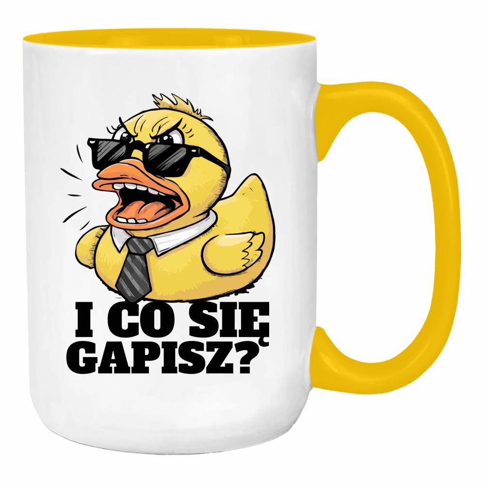 I co się gapisz? duży kubek ucho kolor kolor żółty