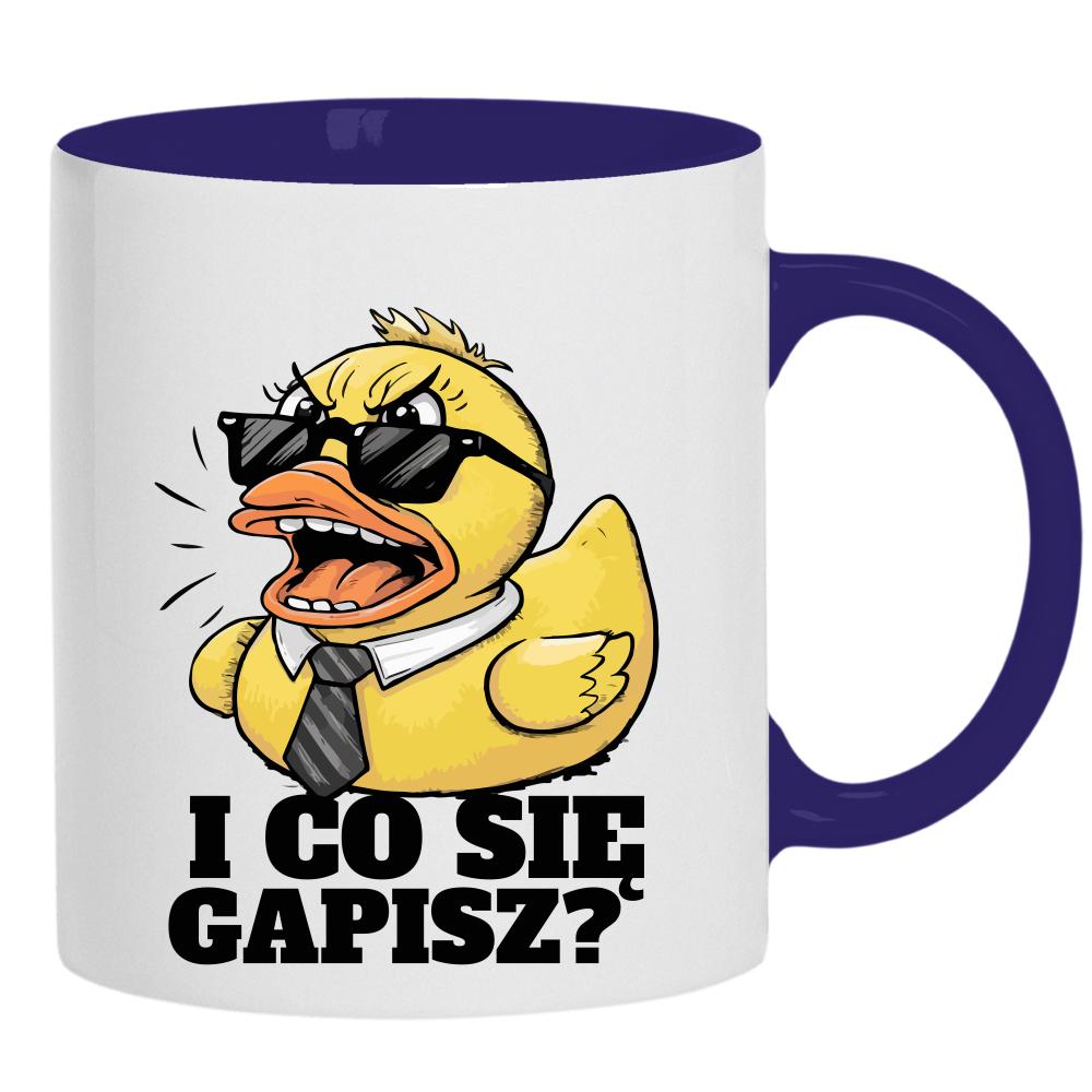 I co się gapisz? kubek ucho kolor kolor navy