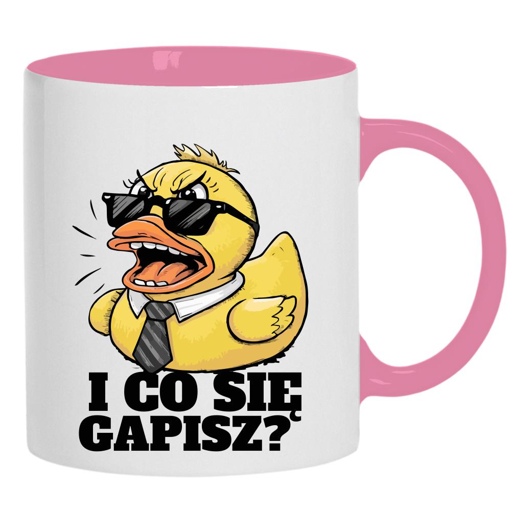 I co się gapisz? kubek ucho kolor kolor różowy