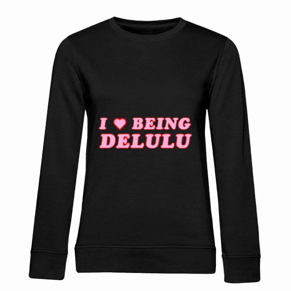 I love Being Delulu bluza damska bez kaptura kolor vanilla milkshake