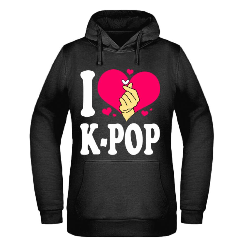 I Love K-pop bluza damska z kapturem