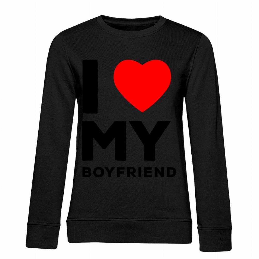I Love My Boyfriend 2 bluza damska bez kaptura kolor biały