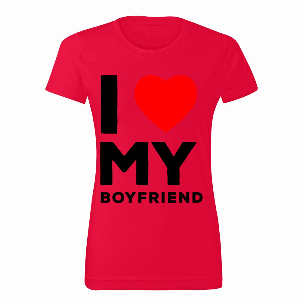I Love My Boyfriend 2 koszulka damska kolor czerwony