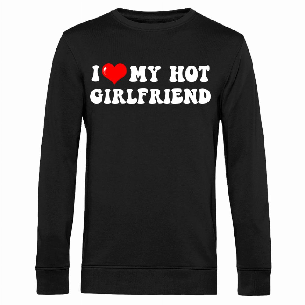 I love my girlfriend Czarne bluza męska bez kaptura