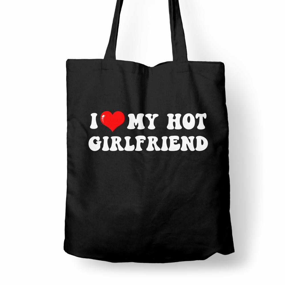 I love my girlfriend Czarne torba bawełniana