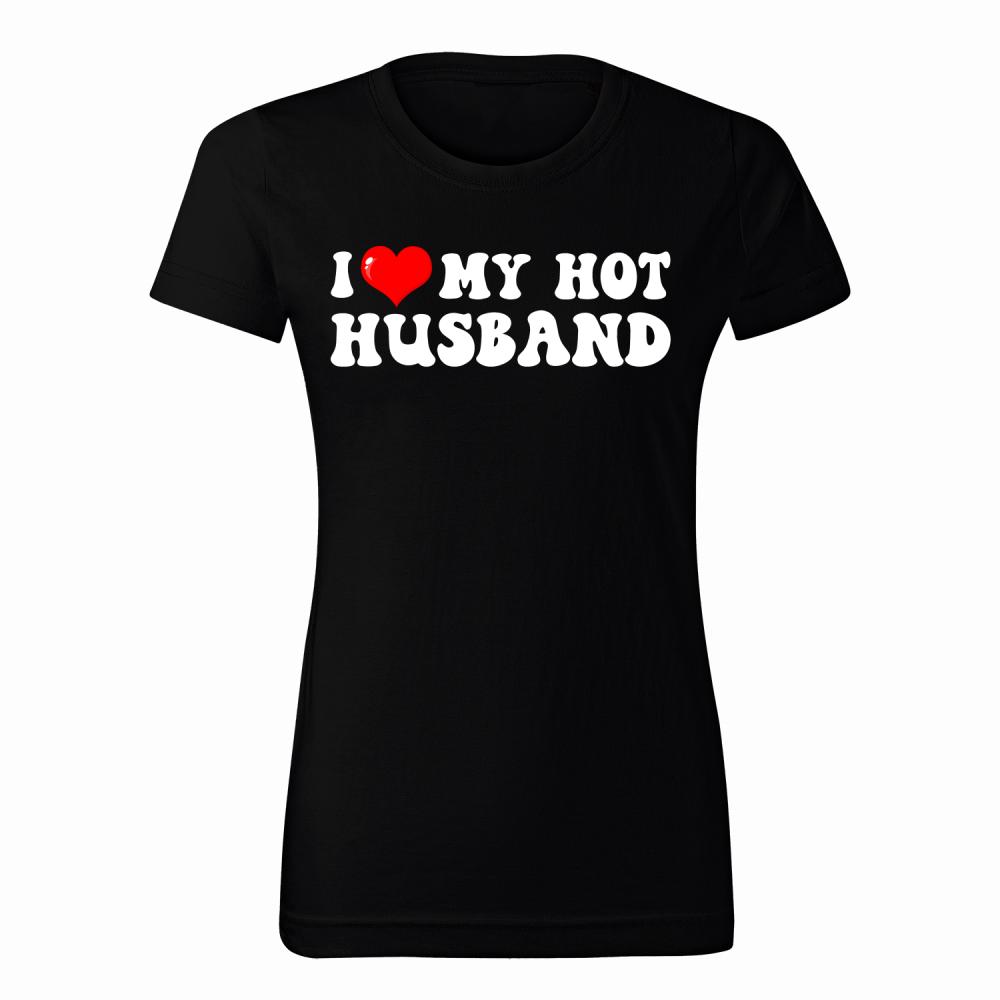 I love my husband Czarne koszulka damska