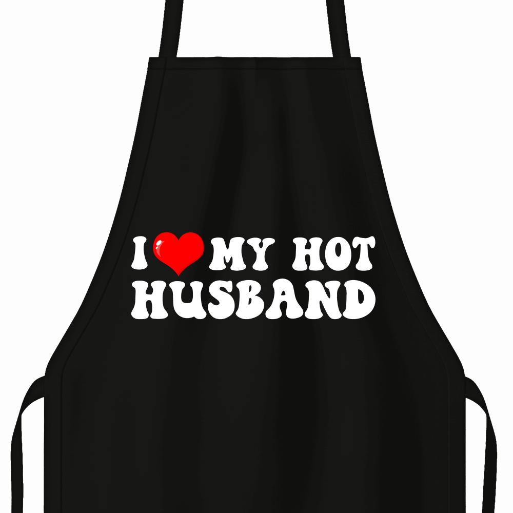 I love my husband Czarne fartuch