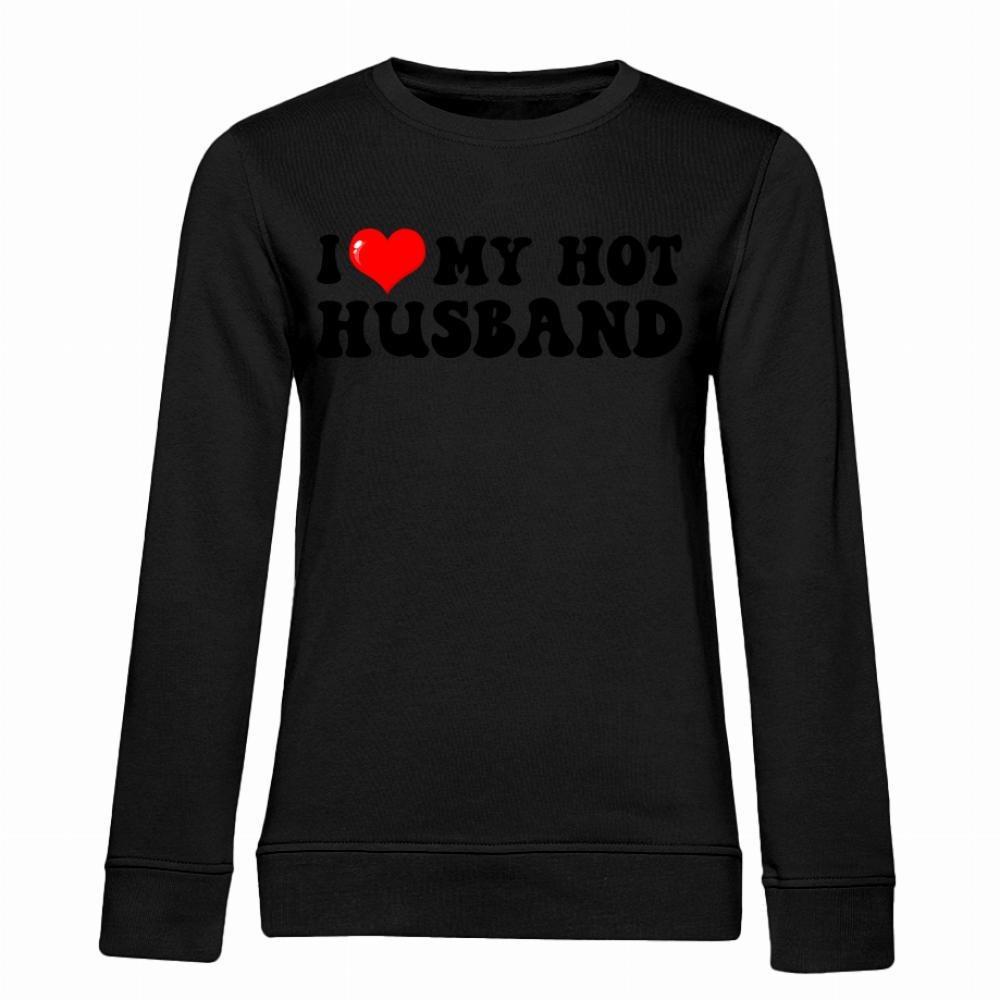 I love my husband bluza damska bez kaptura kolor beżowy