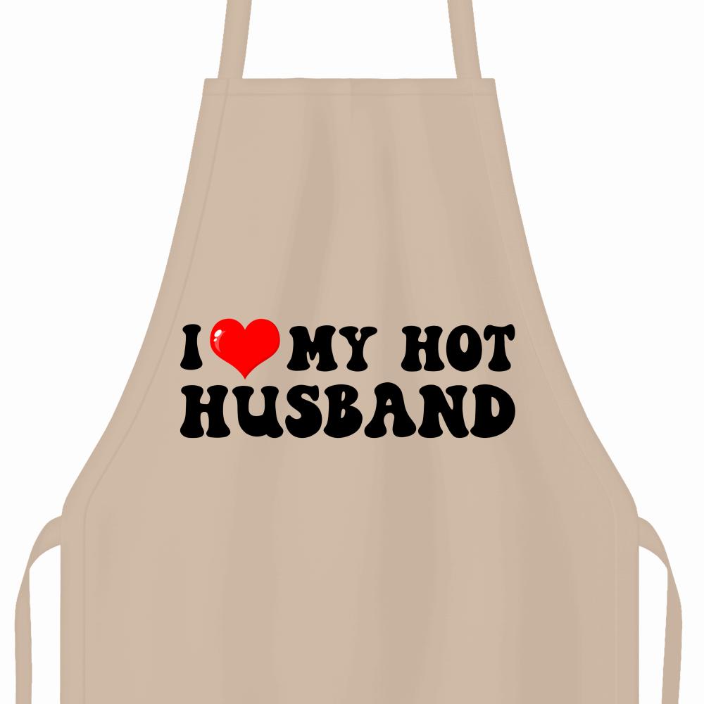 I love my husband fartuch kolor beżowy