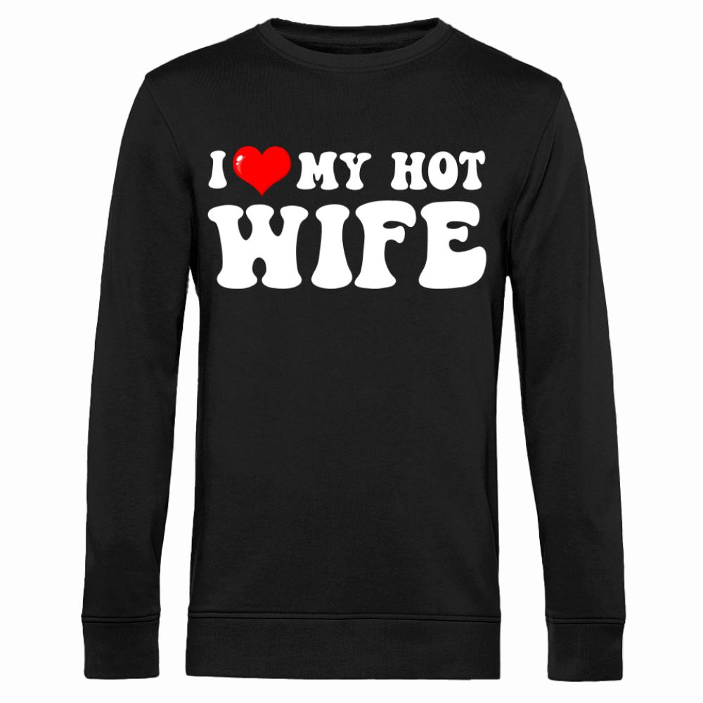 I love my wife Czarne bluza męska bez kaptura