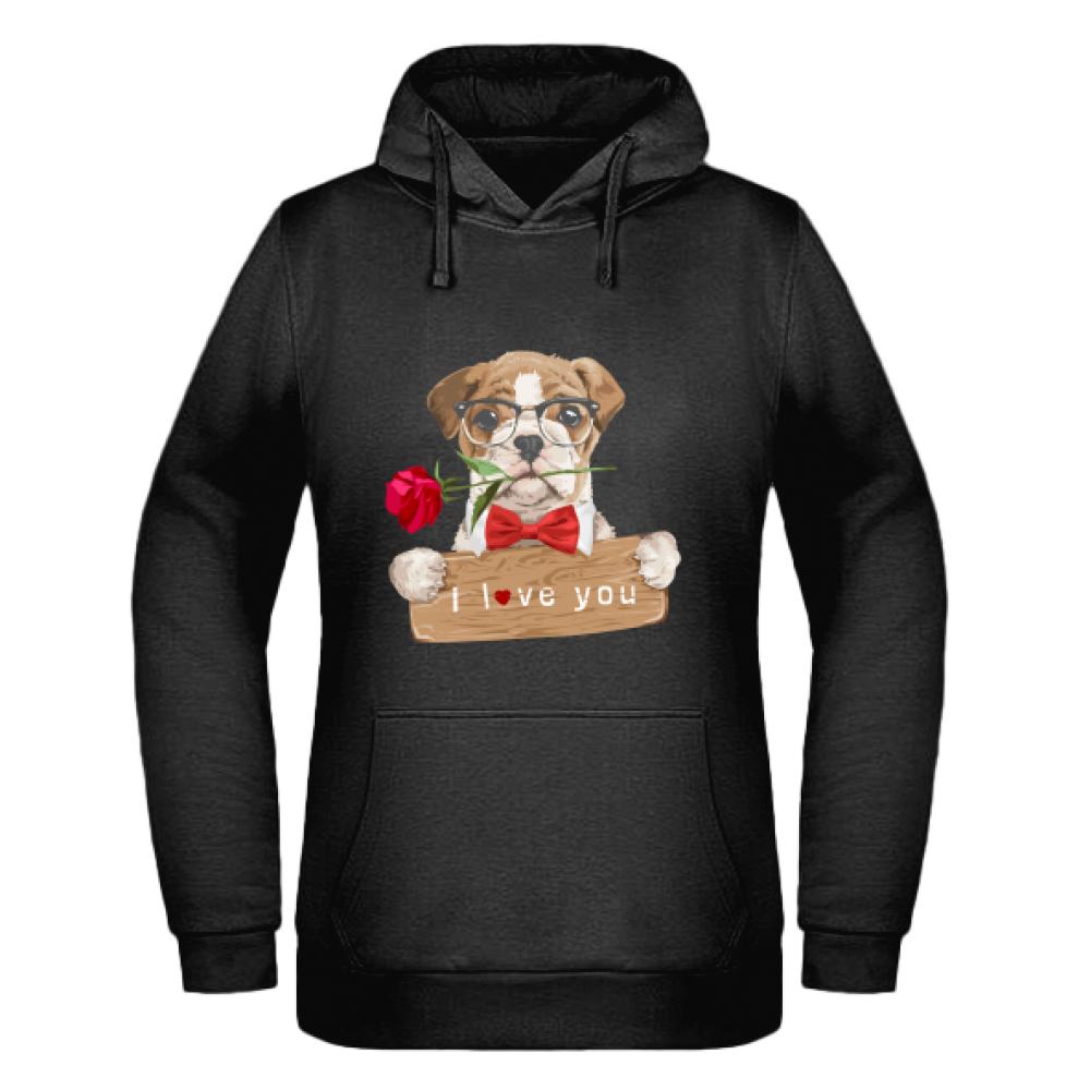 I love you Teddy bluza damska z kapturem