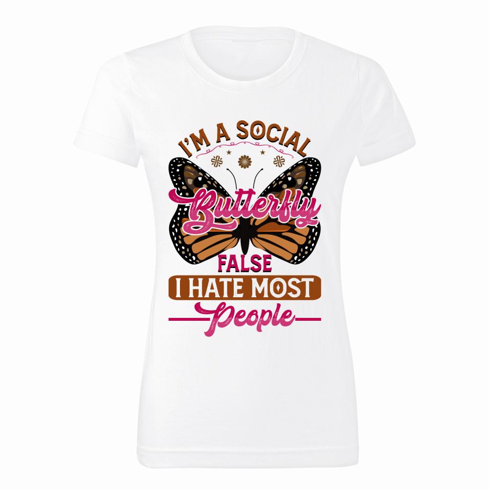 I’m a social butterfly false koszulka damska