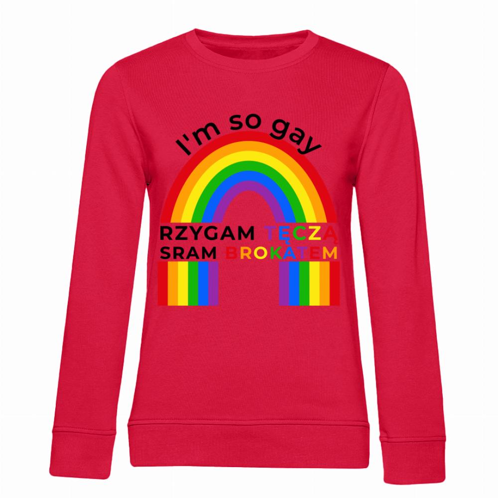 I’m so gay bluza damska bez kaptura kolor czerwony