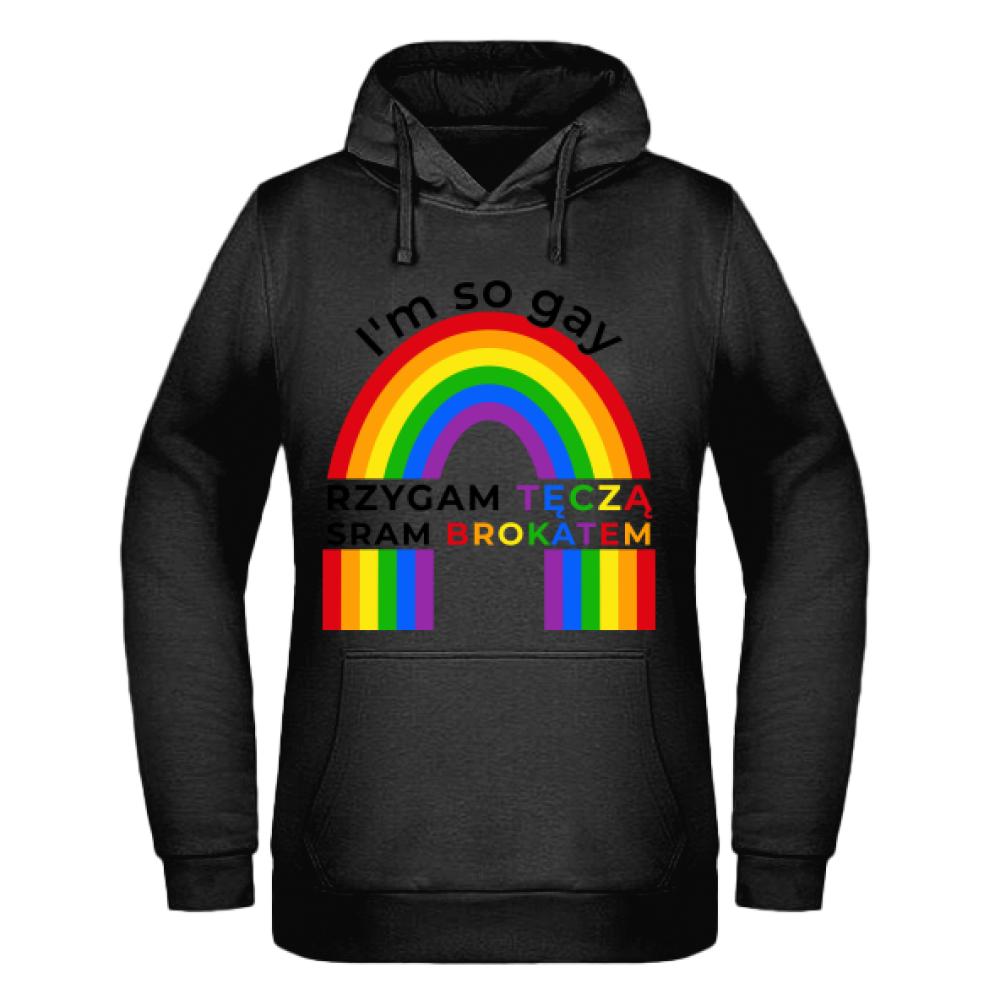 I’m so gay bluza damska z kapturem kolor różowy