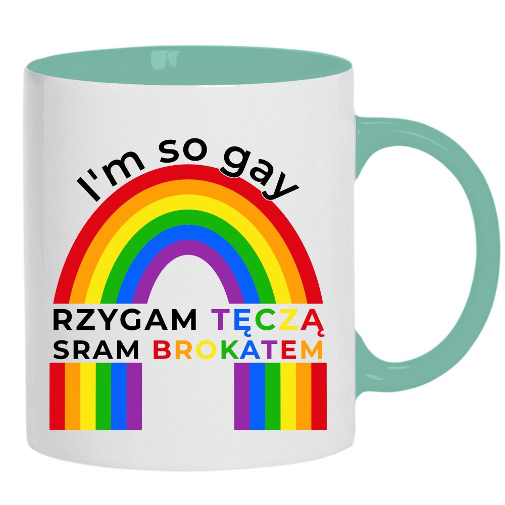 I’m so gay kubek ucho kolor kolor miętowo zielony