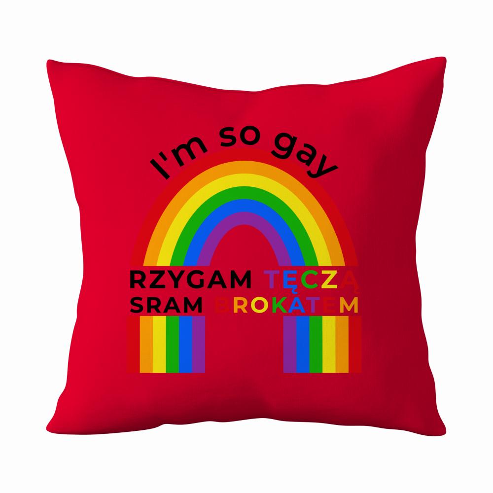 I’m so gay poduszka kolor czerwony