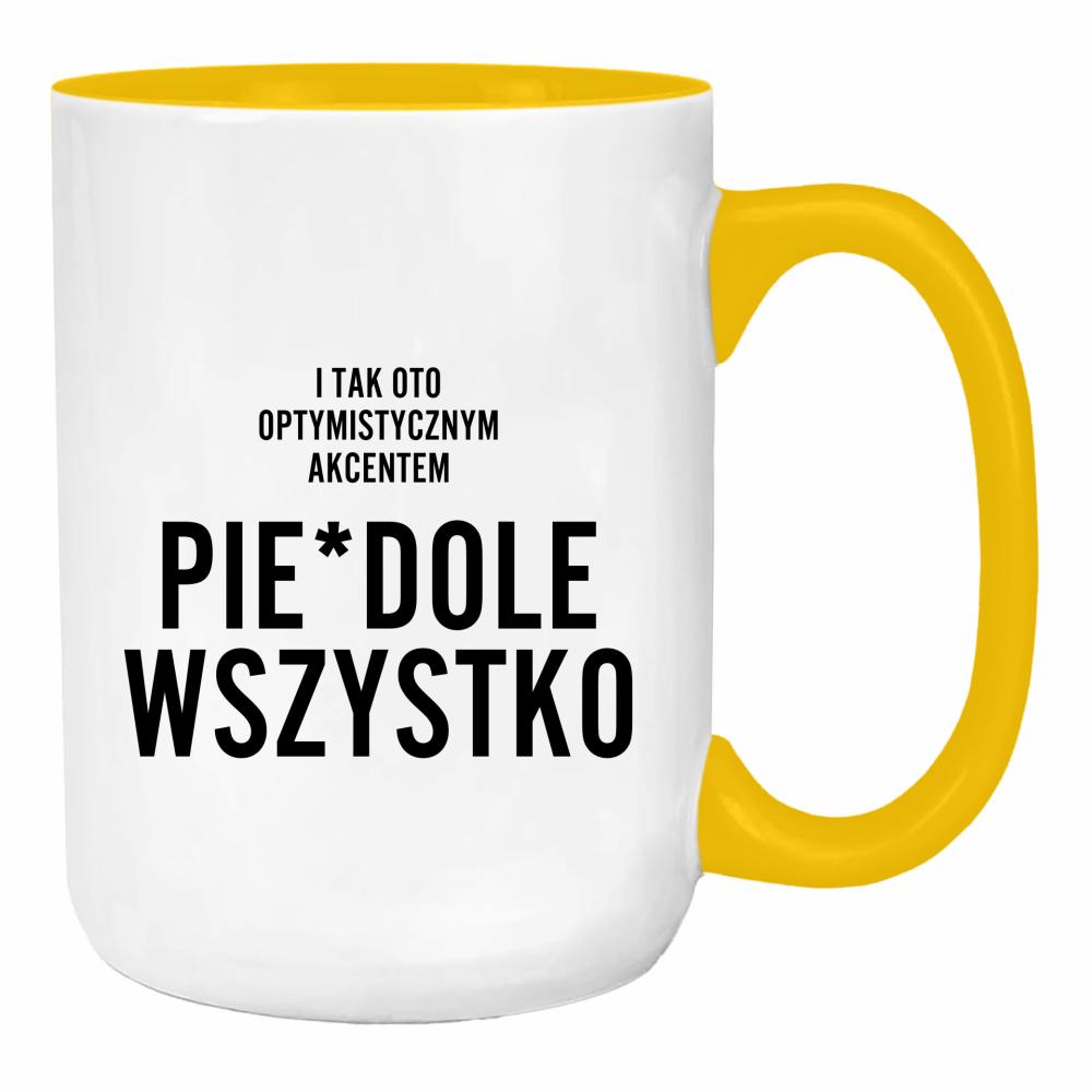 I tak oto optymistycznym akcentem duży kubek ucho kolor kolor żółty