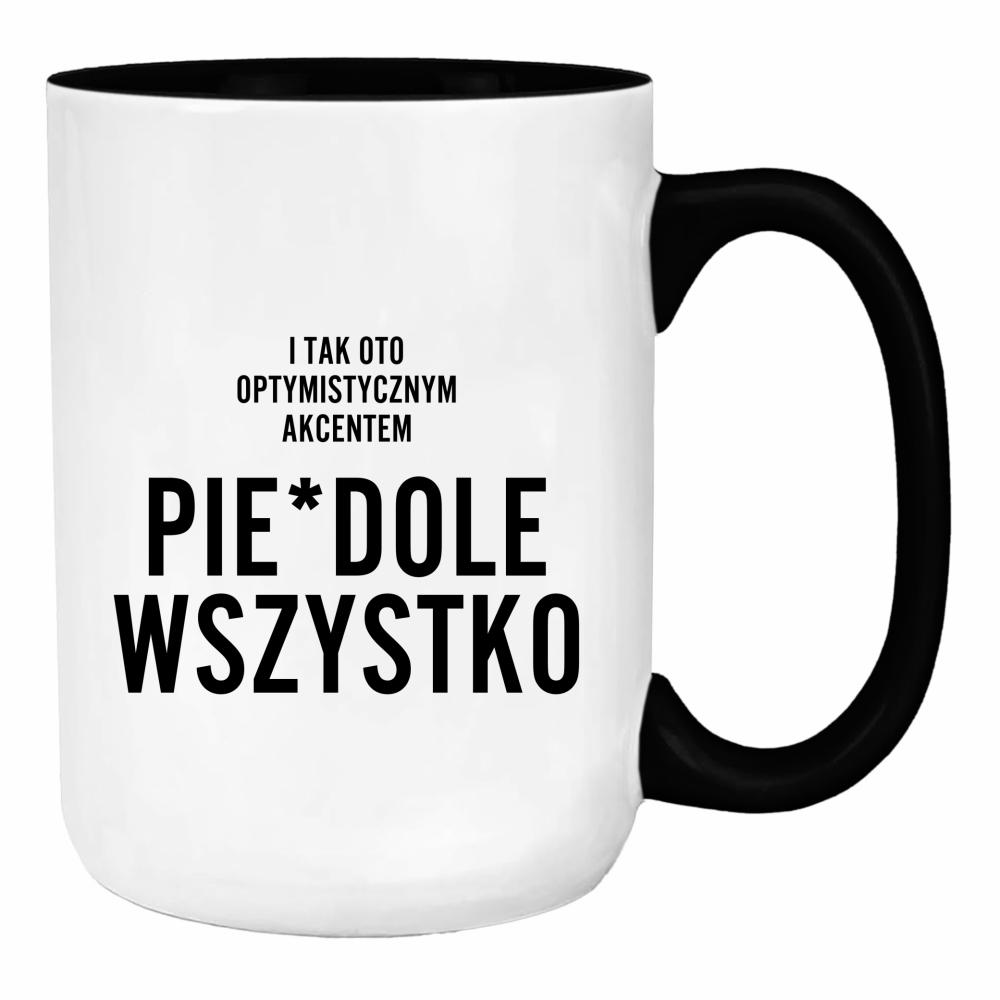 I tak oto optymistycznym akcentem duży kubek ucho kolor kolor zielony