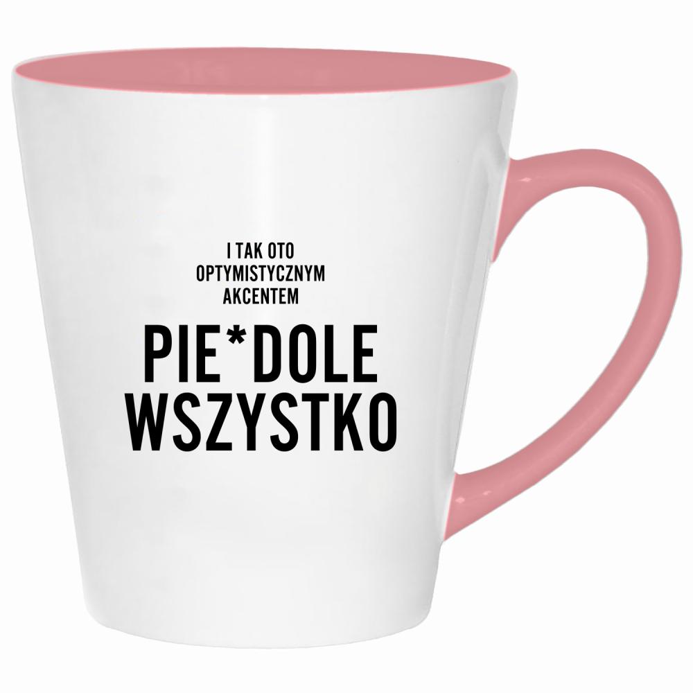 I tak oto optymistycznym akcentem kubek latte kolor pink