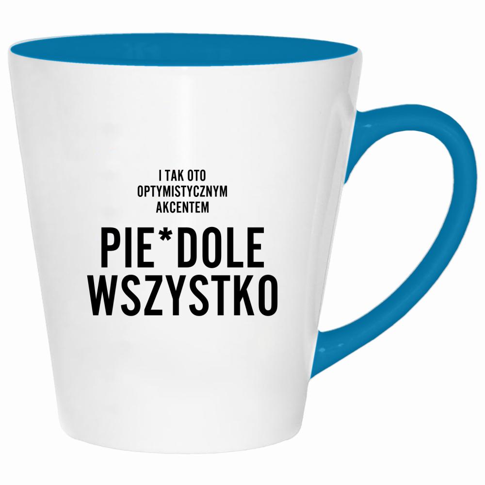 I tak oto optymistycznym akcentem kubek latte kolor turkus