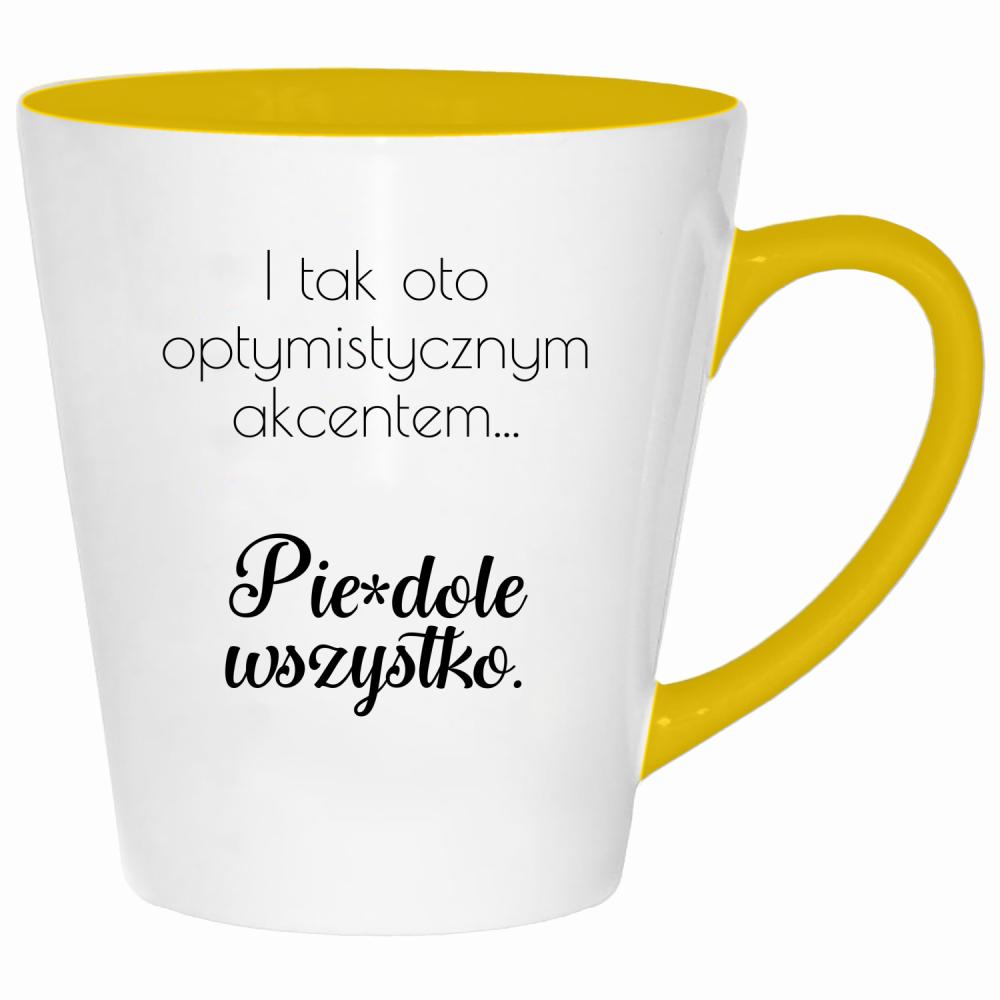 I tym oto optymistycznym akcentem pie#dolę kubek latte kolor żółtyy