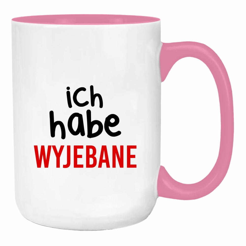 Ich habe wyjebane 2 duży kubek ucho kolor kolor różowy