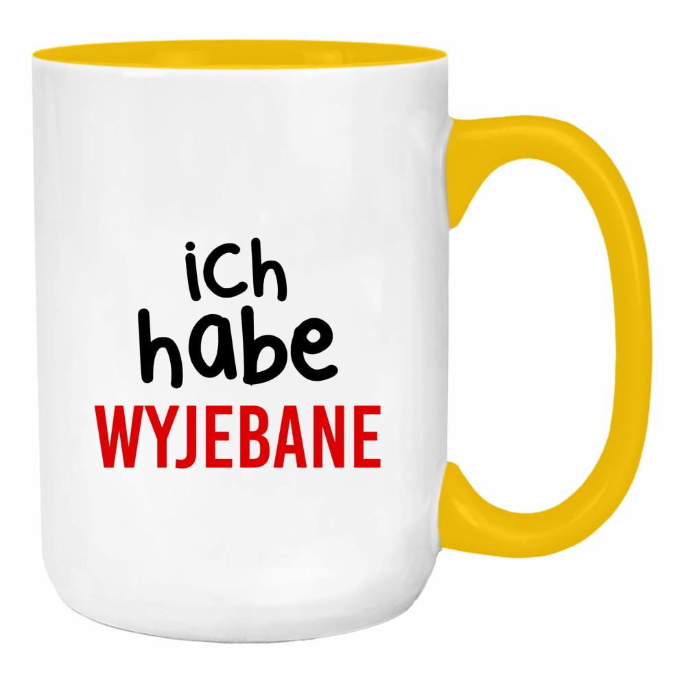Ich habe wyjebane 2 duży kubek ucho kolor kolor żółty