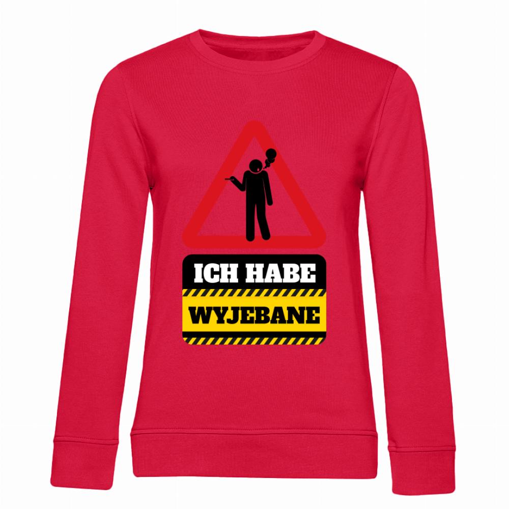 Ich habe wyjebane bluza damska bez kaptura kolor czerwony