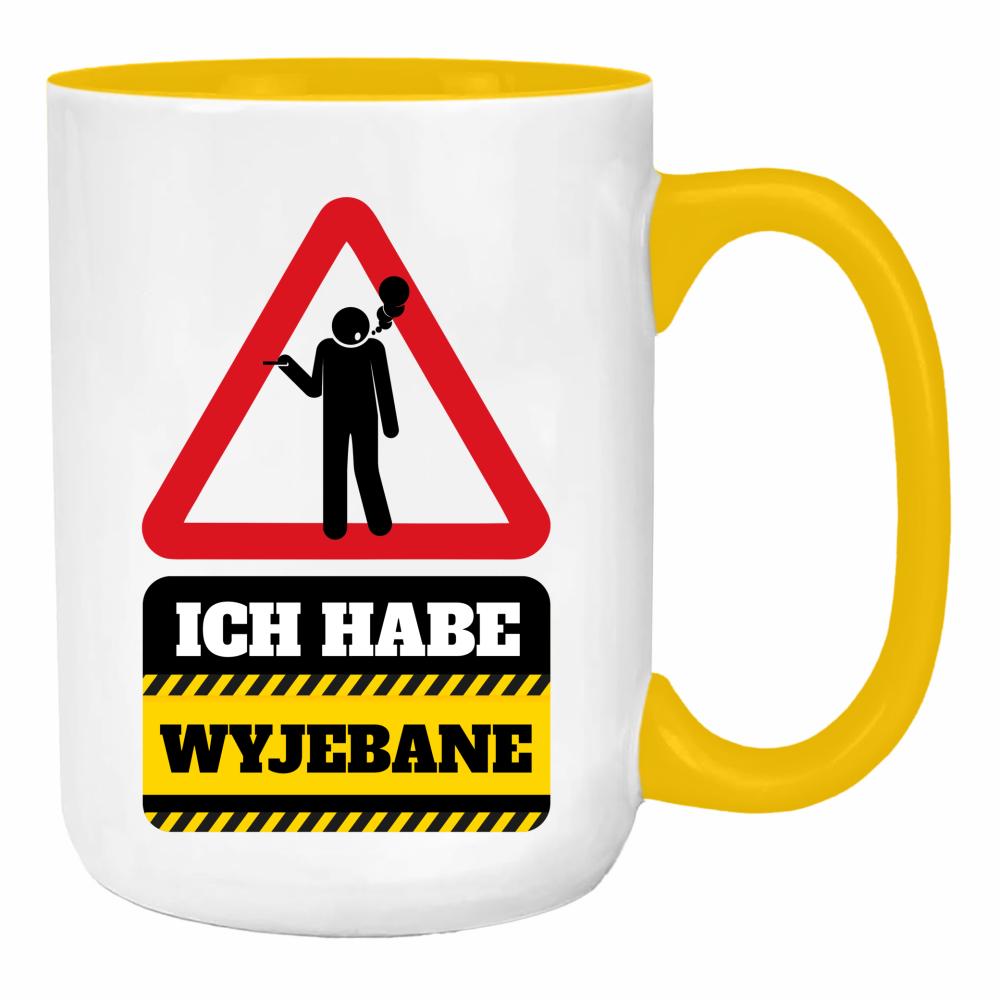 Ich habe wyjebane duży kubek ucho kolor kolor żółty