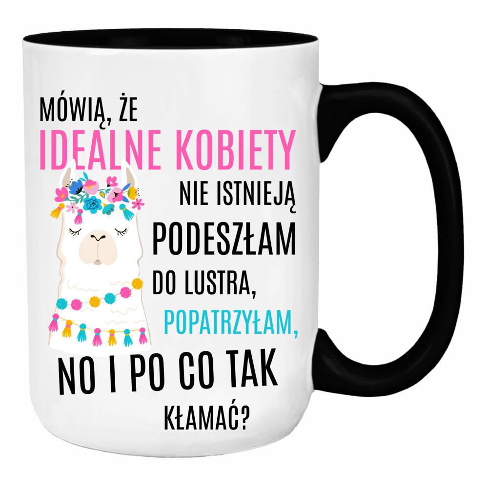 Idealna kobieta popatrzyłam, no i jestem duży kubek ucho kolor kolor miętowo zielony