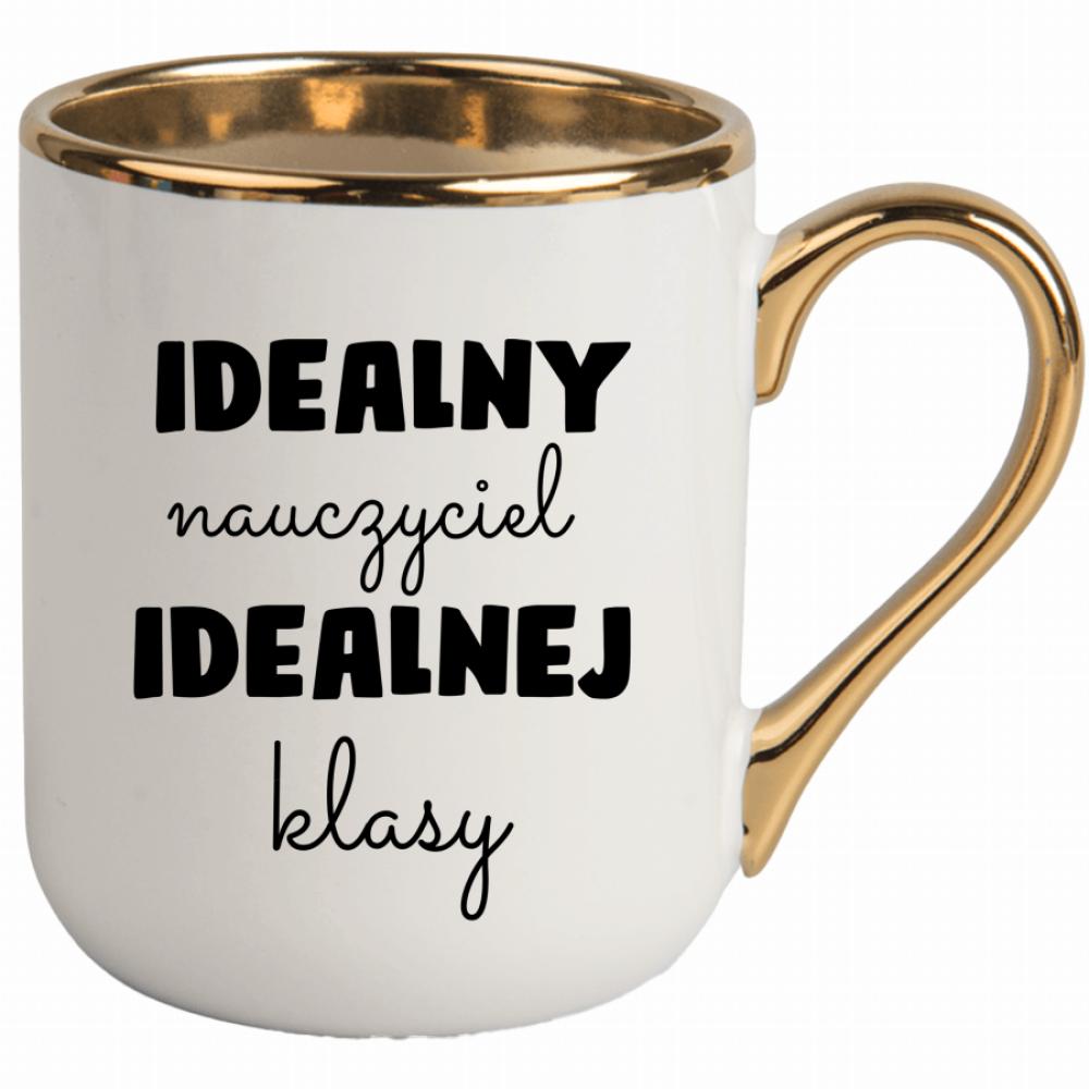 Idealny nauczyciel idealnej klasyy kubek elegant biały kolor niebieski